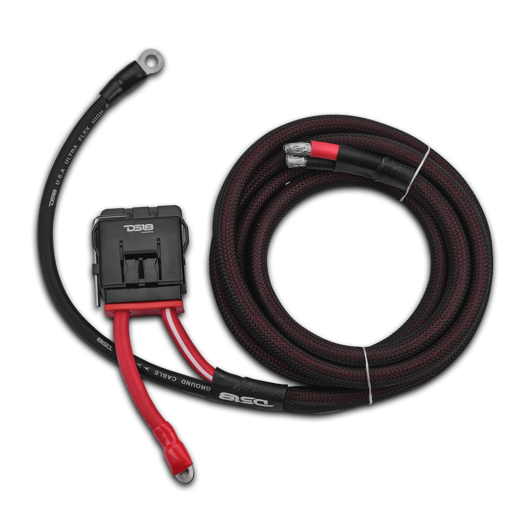 UTV 4-Gauge Power Harness Kit – 8ft Power & Ground Cables with Water-Resistant Fuse Holder for 2-Door UTVs