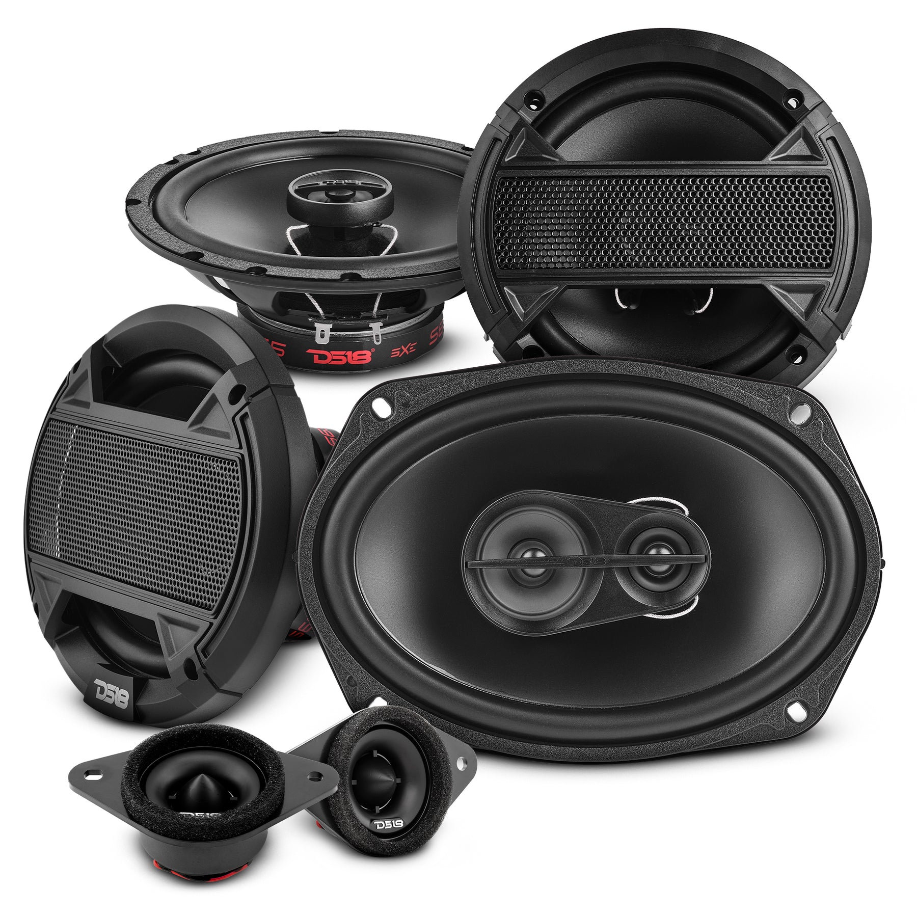 DS18 2005-2021 Toyota Tacoma Double and Access Cab Front and Back Doors Speakers Good Upgrade/Replacement Package