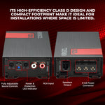 Amplificador ultra compacto de rango completo de 2 canales con conectividad Bluetooth - 2 x 140 vatios RMS