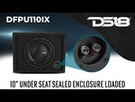 DFPU Under Seat 10” Shallow Subwoofer Enclosure | Sealed, Loaded, 600W RMS @ 2 Ohm