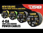 DS18 PW-OFC4GA-50YGR 4-GA Ultra Flex 100% OFC Ground, Power Cable, 50 Feet, Green