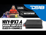 NVY 4-Channel Full-Range IPX7 Submersible Marine and Powersports Amplifier 120 x 4 @ 4-Ohm Watts Rms