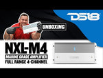 NXL 4-Channel Full-Range Class D IPX5 Marine Amplifier 4 x 150 Watts Rms @ 4-Ohm