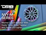 Video thumbnail - 8” Marine Coaxial Speaker With Kevlar Cone, Bullet Tweeter, Neodymium Magnet, and Digital LED Lights | 200W RMS 4-Ohm