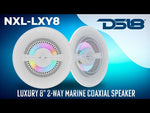 Luxury 8” 2-Way Marine Coaxial Speaker with Digital LED Lights and Flush Magnetic Mount Grille | 175W RMS 4-Ohm