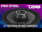 PRO-ZT 6.5” Slim Coaxial Mid-Range Loudspeaker with Water-Resistant Cone Built-in Bullet Tweeter | 200W RMS 4-Ohm
