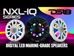NXL 6.5" 2-Way Coaxial Marine Speaker With Digital Led Lights And Bullet Tweeter 150 Watts 4-Ohm