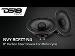 Video thumbnail - 8” 2-Way Coaxial Loudspeaker with Water-Resistant Carbon Fiber Cone, 1” Bullet Tweeter, Neodymium Magnet | 300W RMS 4-Ohm