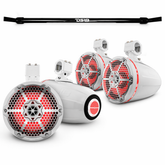 Jeep Gladiator JT Mounting Bar + 4x 8” Marine Tower Speakers with RGB LED Lights