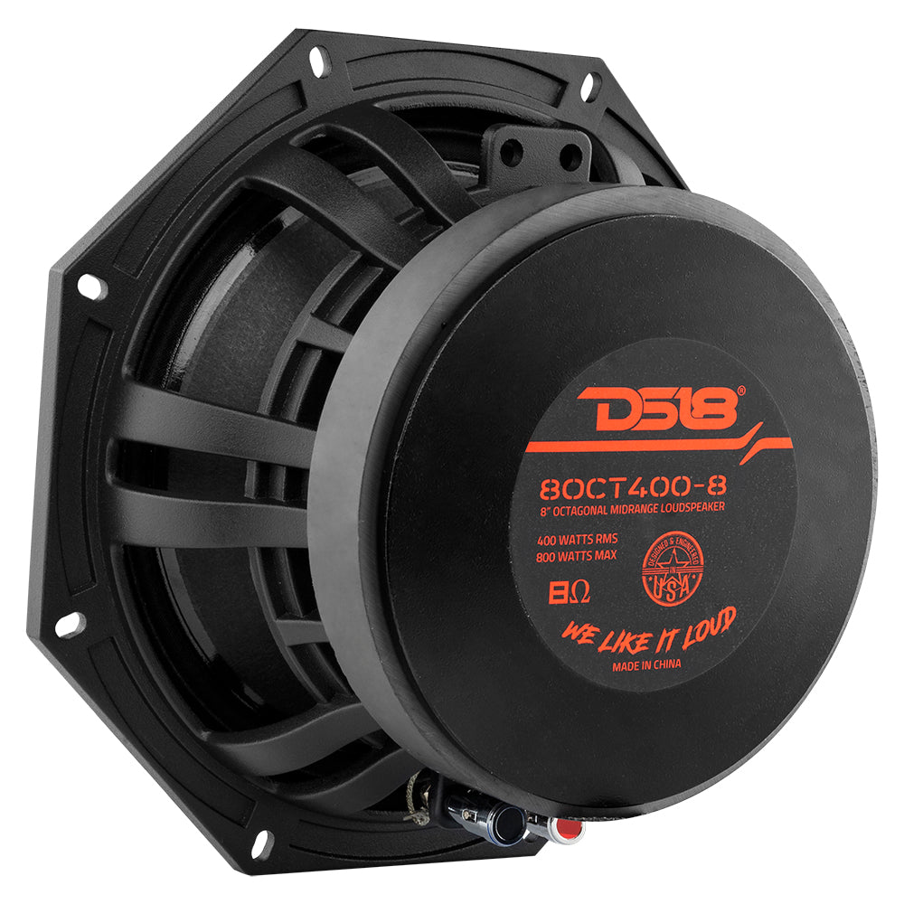 Octagonal 8" Mid-Range Loudspeaker 400 Watts Rms 8-Ohm