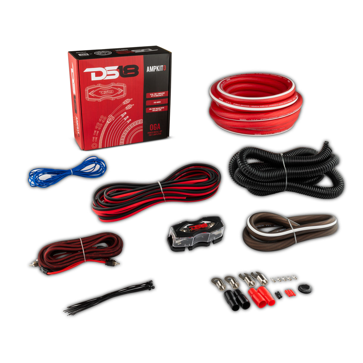 0-GA Amplifier Installation Kit -Red