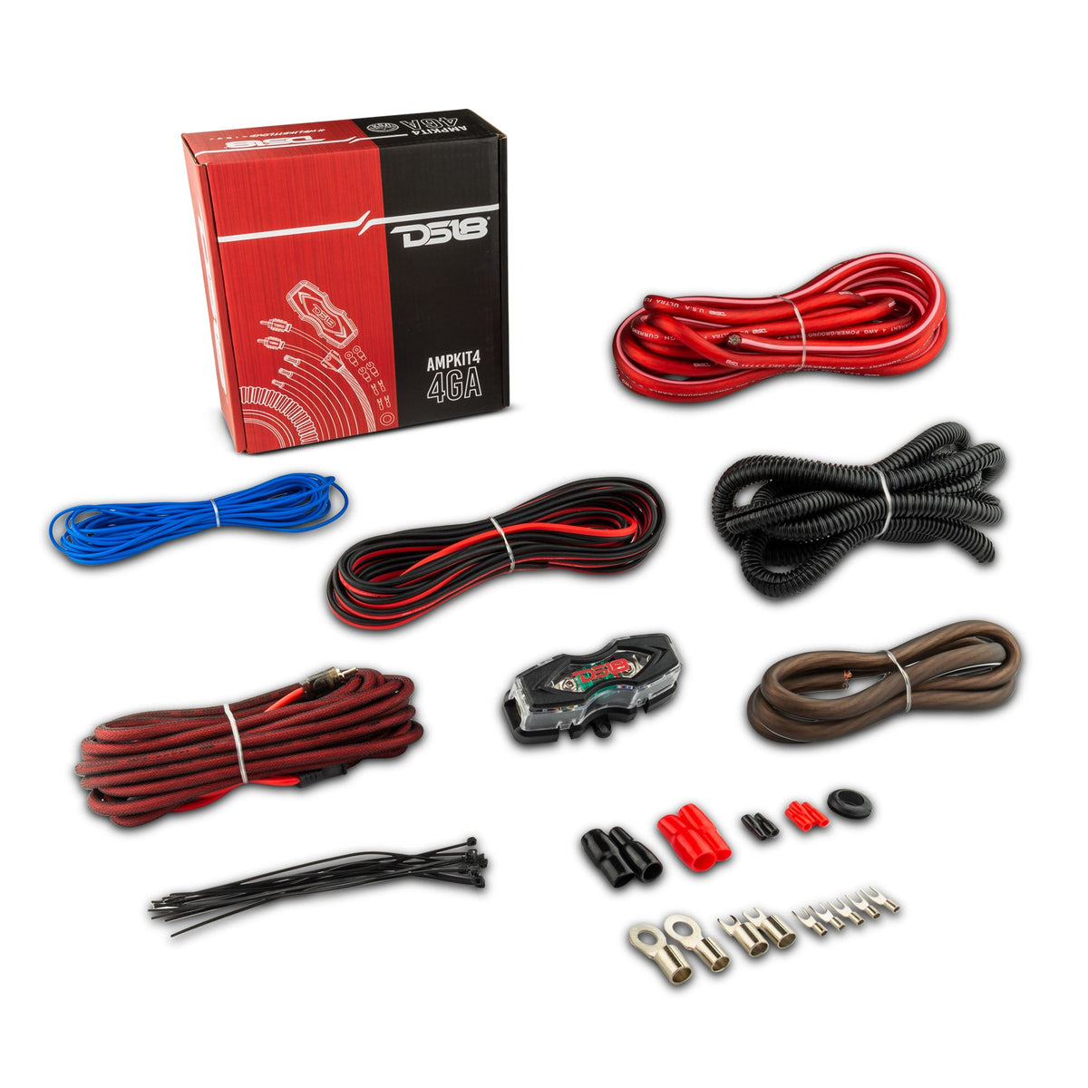 4-GA Amplifier Installation Kit -Red