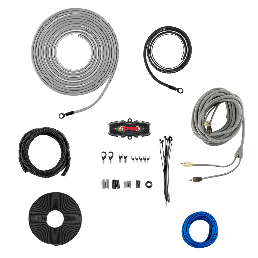 DS18 AMPKIT8/SLV – 8-GA CCA Installation Kit for Car Audio Amplifiers Silver