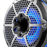 NXL 10" Neodymium Marine and Powersports Towers with Built-in Passive Radiator, 1" Driver and LED RGB Lights 300 Watts Rms -Black Carbon Fiber