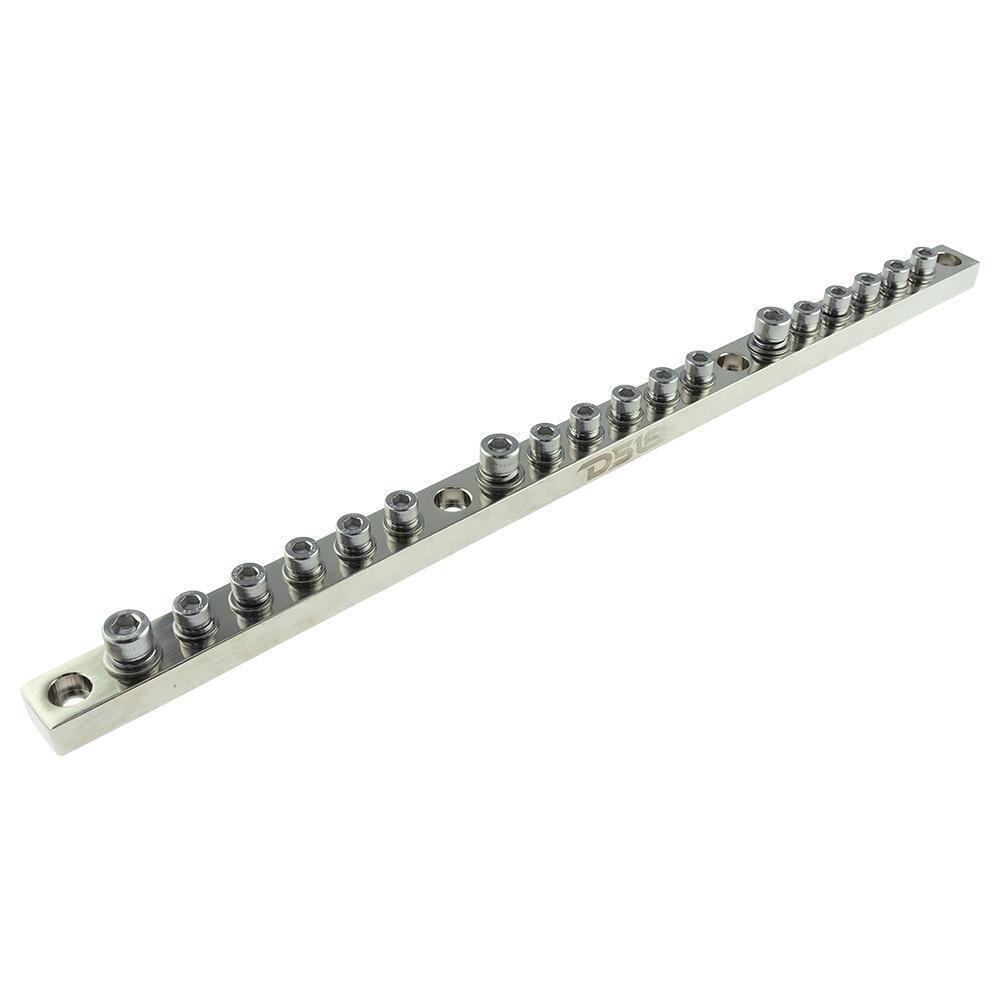 DS18 Chrome Plated Distribution Bar Block 3x 1/0-GA and 15 x 2/0-GA Screw Down Type 20" Long