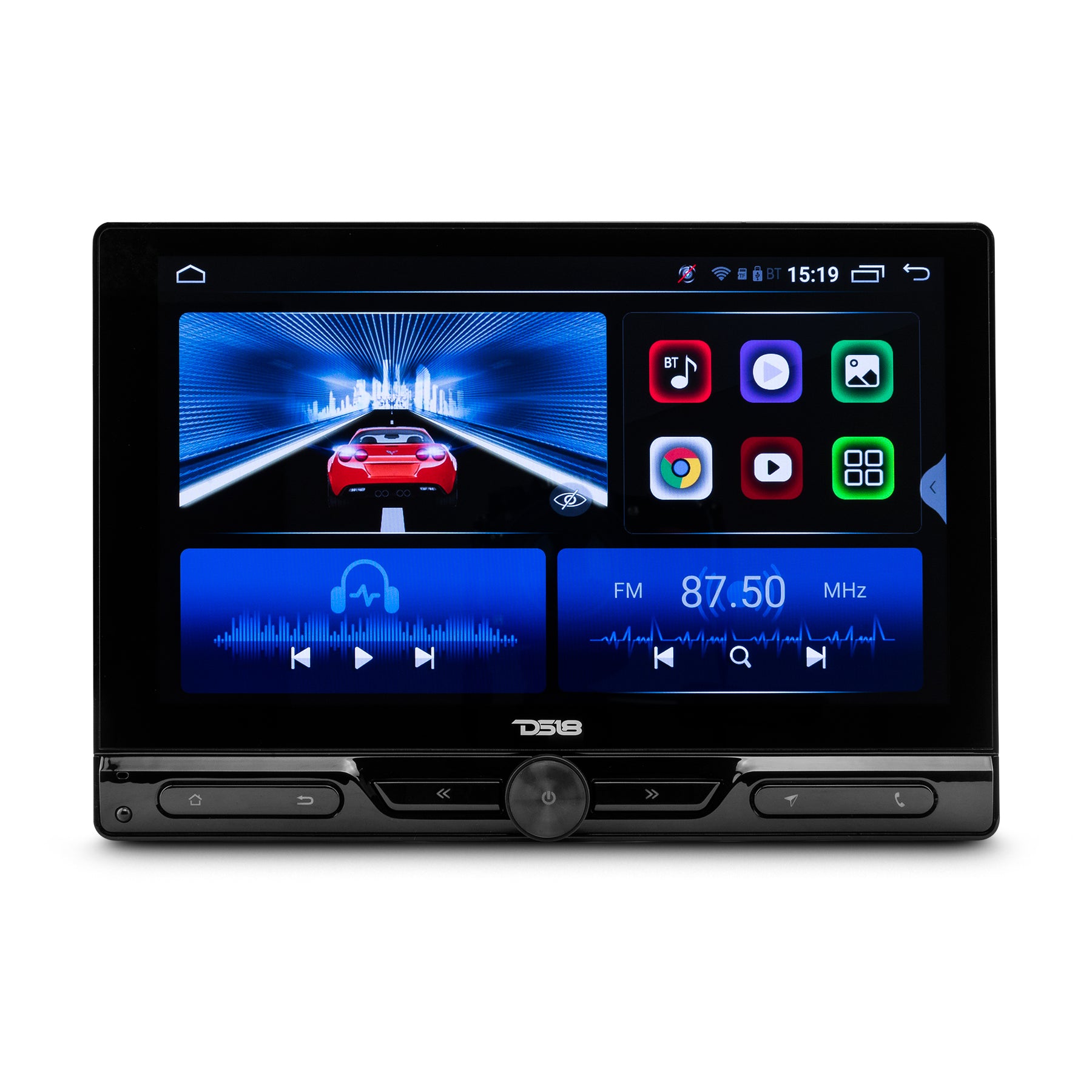 10.5" Floating Rotable Swivel Modular Touchscreen Mechless Single-DIN Headunit with Bluetooth, Mirror Link, USB, Gps and Android 10 (4x64GB)