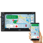 6.9" Touchscreen Mechless Double-DIN Headunit with Bluetooth, USB, Mirror Link And Car play