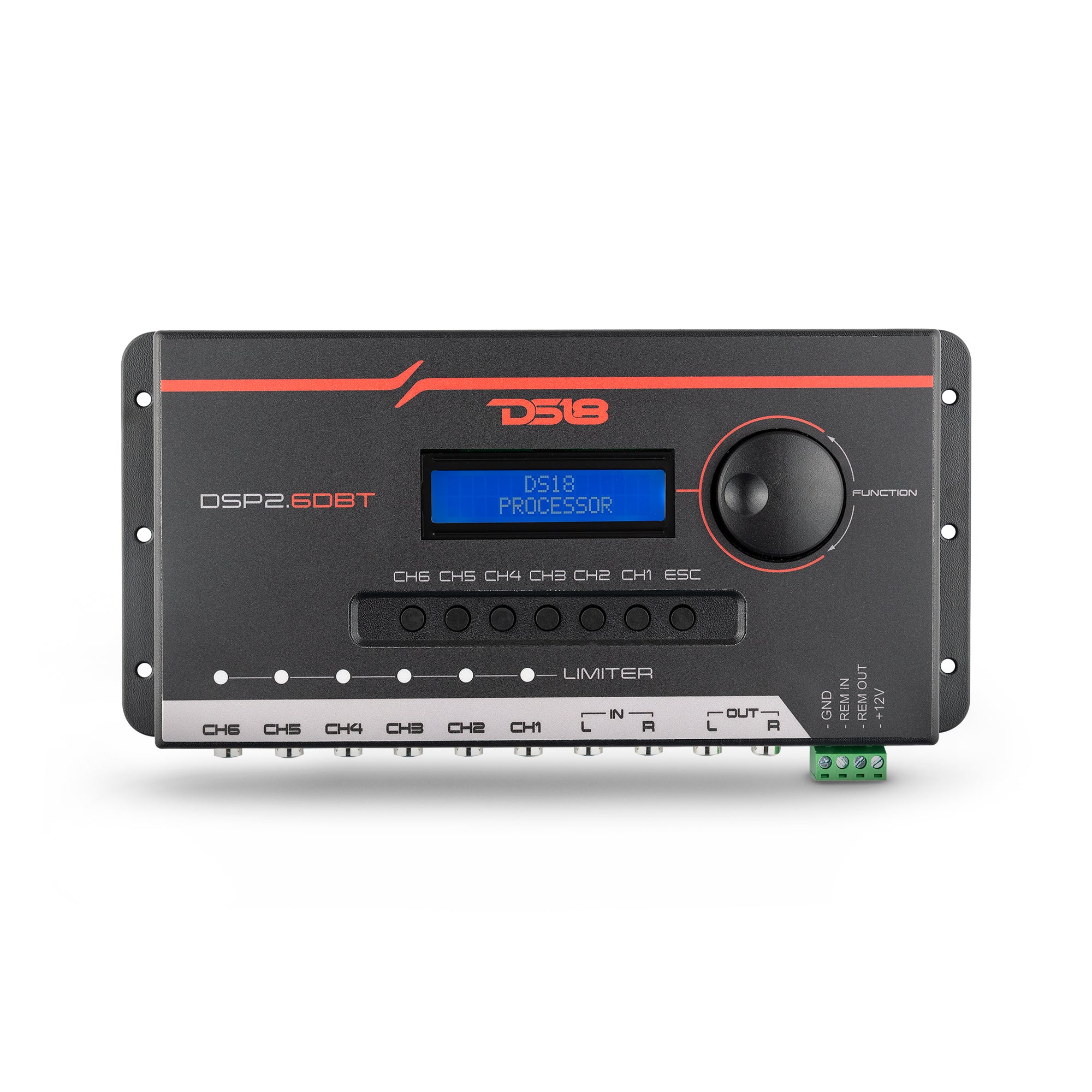 2-Channel In and 6-Channel Out Digital Sound Processor (DSP) with Blue