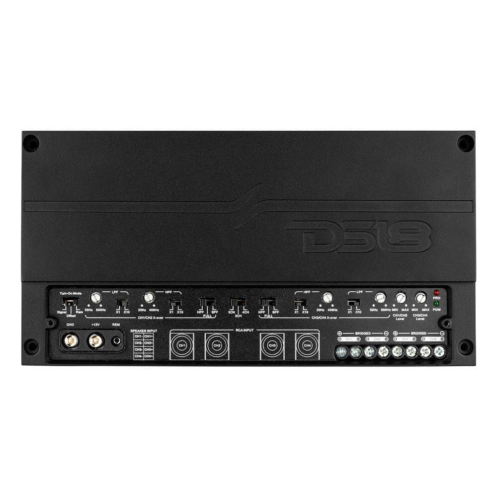 Deluxe 4-Channel Compact Class D Amplifier 4 X 150 Watts Rms @ 4-Ohm
