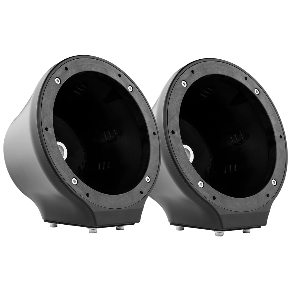 6.5" Custom Door Speaker Enclosure Box Pod – Flange Mount, Black Plastic, Made In USA