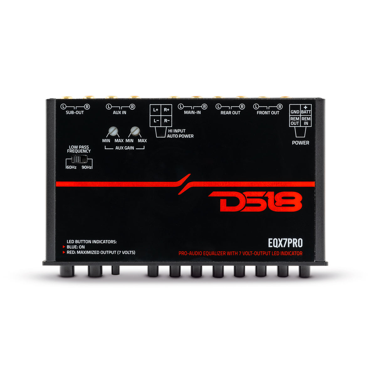 Fydun Car Audio Grafische Equalizer Universele Car Parametrische Equalizer Low Pass 7-bands Variabele Versterkingsaanpassing High Level Input EQ voor Stereosysteem Fydun Car Audio Grafische Equalizer Universele Car Parametrische Equalizer Low Pass 7-bands Variabele Versterkingsaanpassing High Level Input EQ voor Stereosysteem