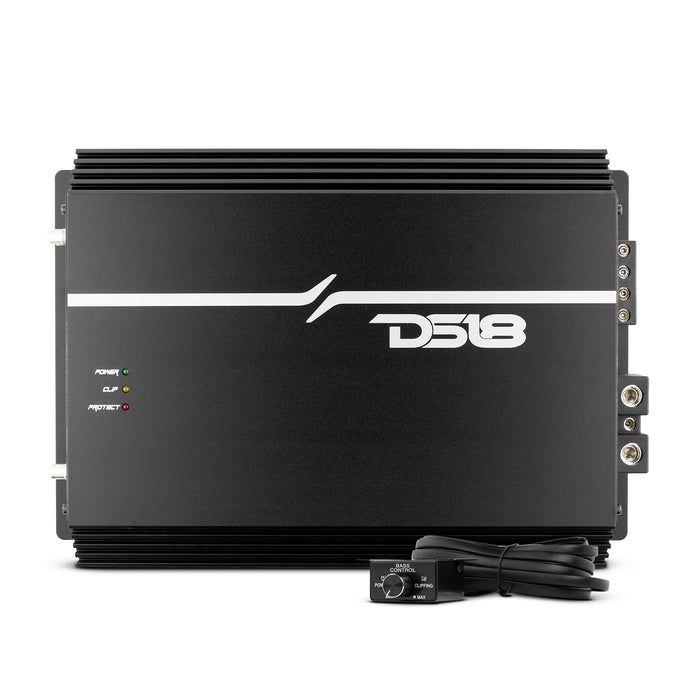 Amplificador EXL de 1 canal, clase D, 2000 vatios RMS a 1 ohmio. Fabricado en Corea.