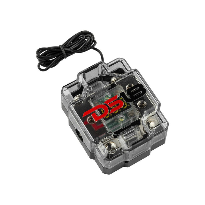 Portafusibles y bloque de distribución ANL DS18 FDG1224AFS-80A, entrada 0GA - salida 2x4GA con voltímetro