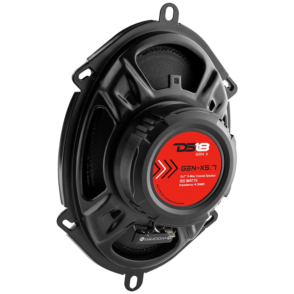 DS18 GEN-X5.7 5x7 Coaxial Speakers - 150W 3-Way Pair (4 Ohm)