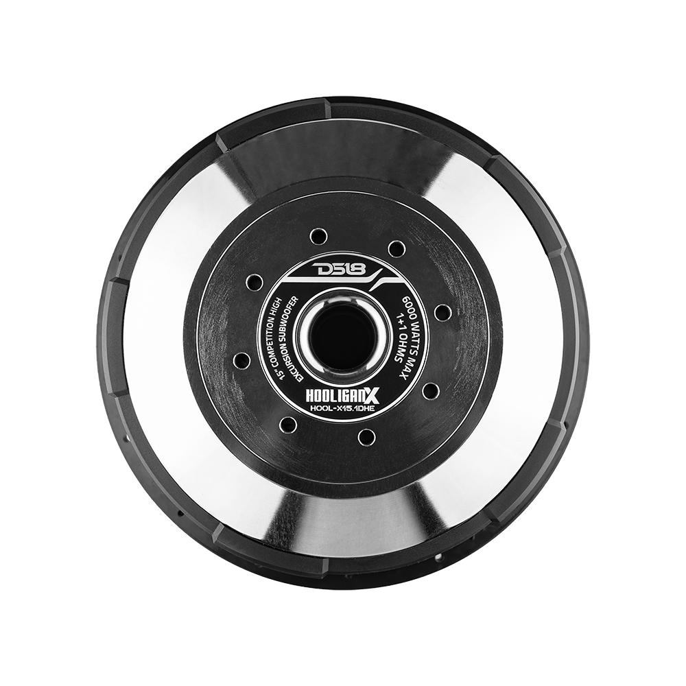 DS18 HOOLIGAN X Black Frame, High Excursion 15" audio Subwoofer 6000 Watts MAX 4" DVC 1-Ohm