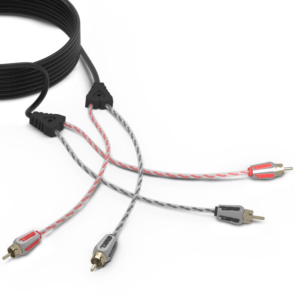 DS18 HQRCA-16FT Dual Twist RCA Cable - 16 Ft Long. These cables carry your music signal to your amplifiers.