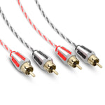 DS18 HQRCA-20FT Dual Twist RCA Cable - 20 Ft Long. These cables carry your music signal to your amplifiers.