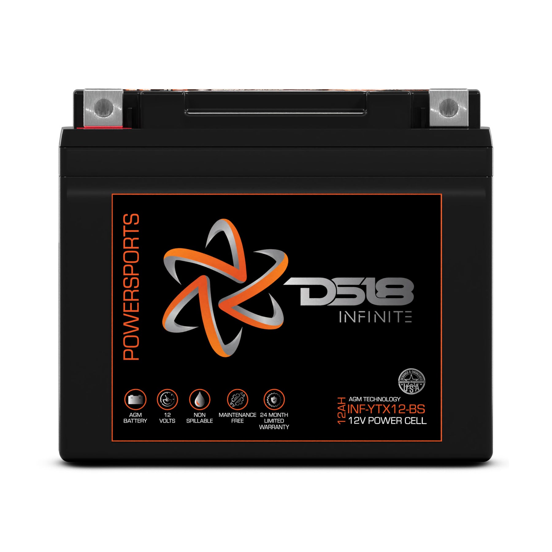DS18 INF-YTX12-BS INFINITE 12 AH 450 Watts AGM Power Cell 12 Volt Battery  For Power Sports