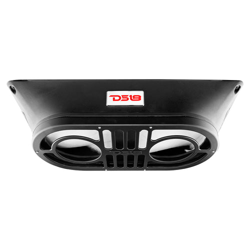 Caja para subwoofer en portón trasero de Jeep TJ, JK/JKU y JL/JLU con dos subwoofers delgados de 10
