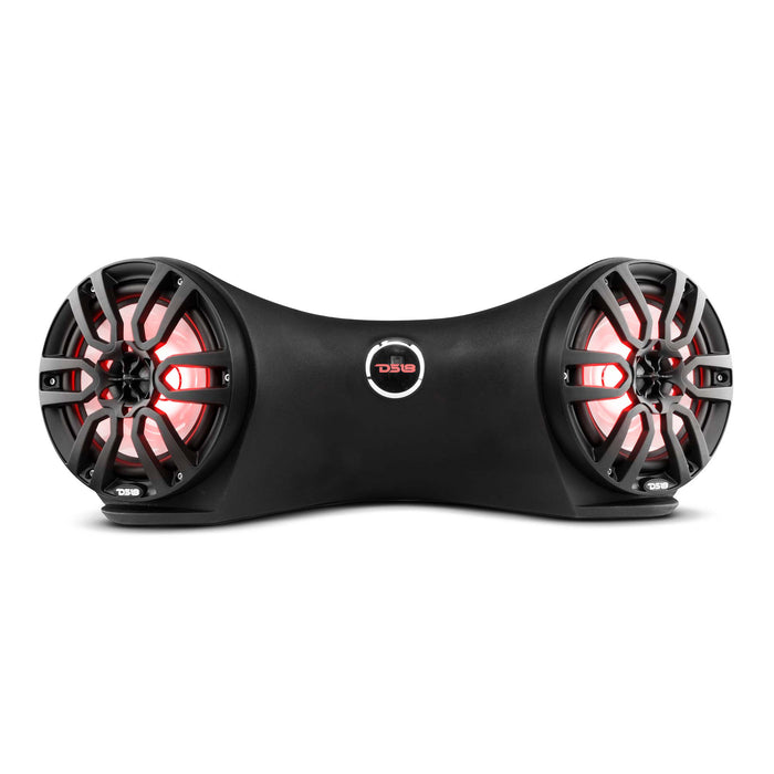 Caja acústica marina doble de 8" con montaje plano y luces LED RGB de 250 vatios RMS (NXL-8BK incluido)