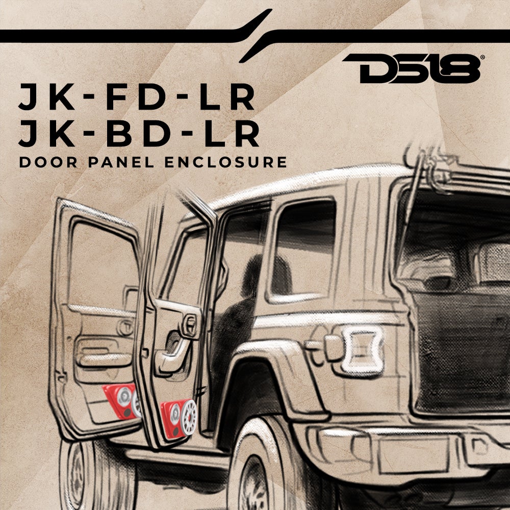DS18 JK/JKU Front & Back Door Panels Combo jeep wrangler sound bar speakers combo Package