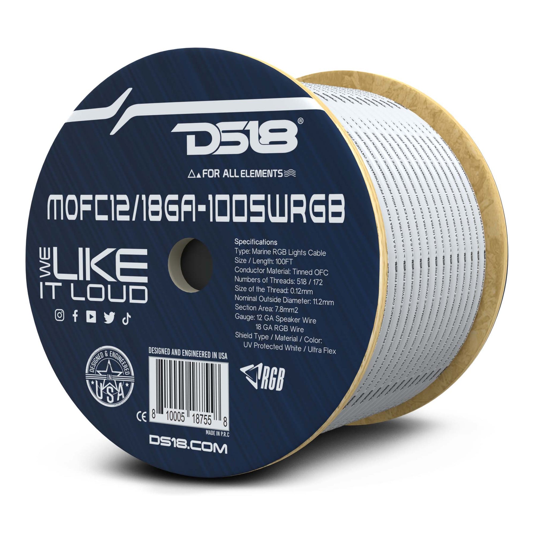 18 Gauge Marine Grade Wire - 30ft Duplex Flat Cable | Tinned Copper UL 1426 For Boats & Automotive
