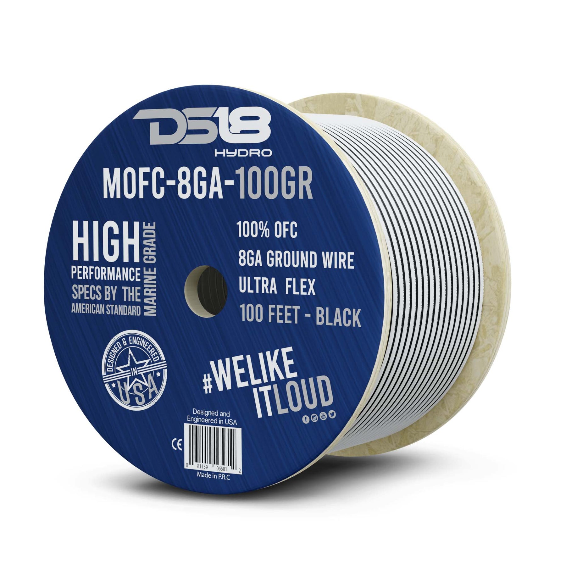 DS18 HYDRO Marine Tinned Grade OFC Ground Wire 8-GA 100 Feet