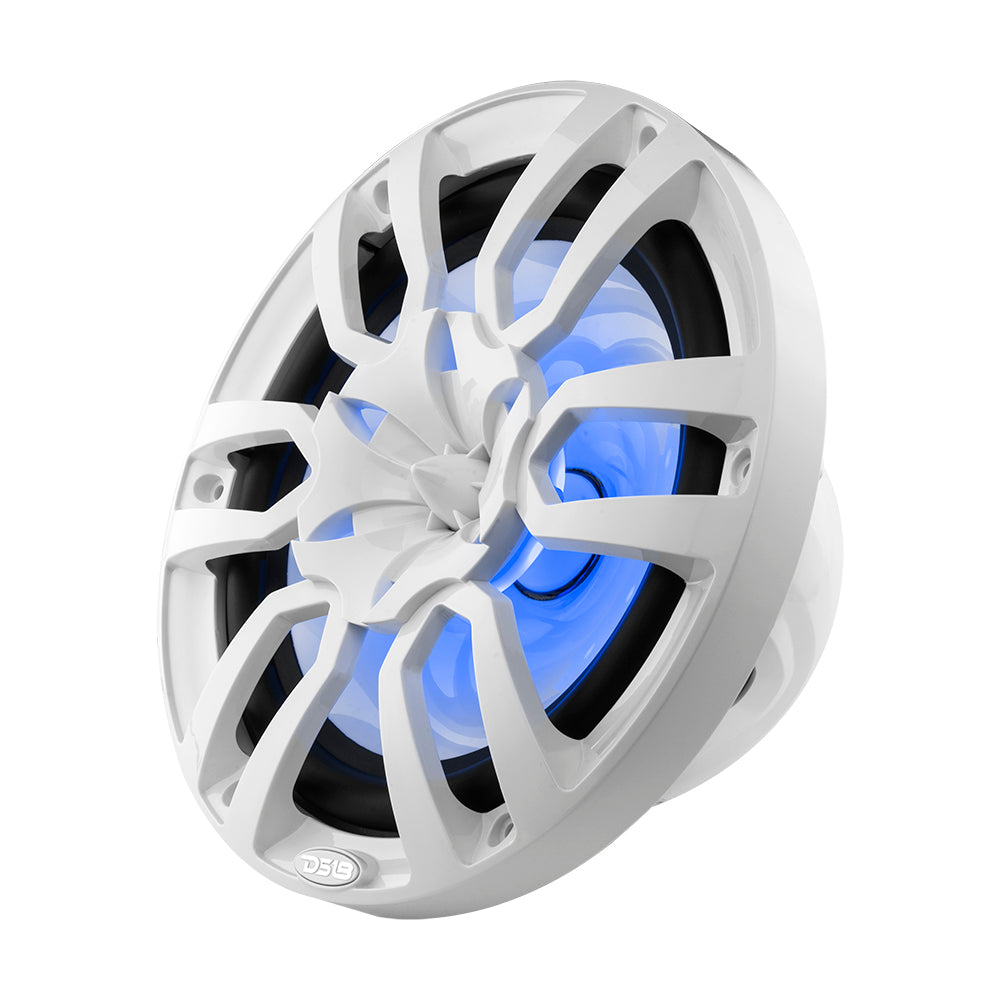 NXL 10" 2-Way Coaxial Marine Speaker With LED RGB Lights 200 Watts Rms 4-Ohm -White