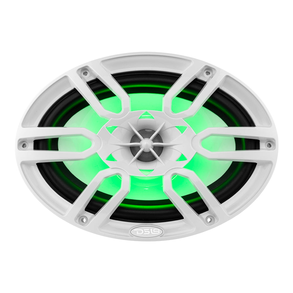 DS18 NXL69/WH HYDRO 6X9" 2Way Marine Speakers with Integrated RGB LED