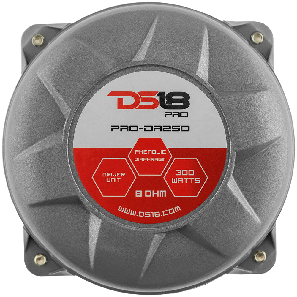 DS18 PRO-DR250 1" Throat TwIst On Compression Driver with 2" Throat Phenolic Voice Coil 300 Watts 8-ohm