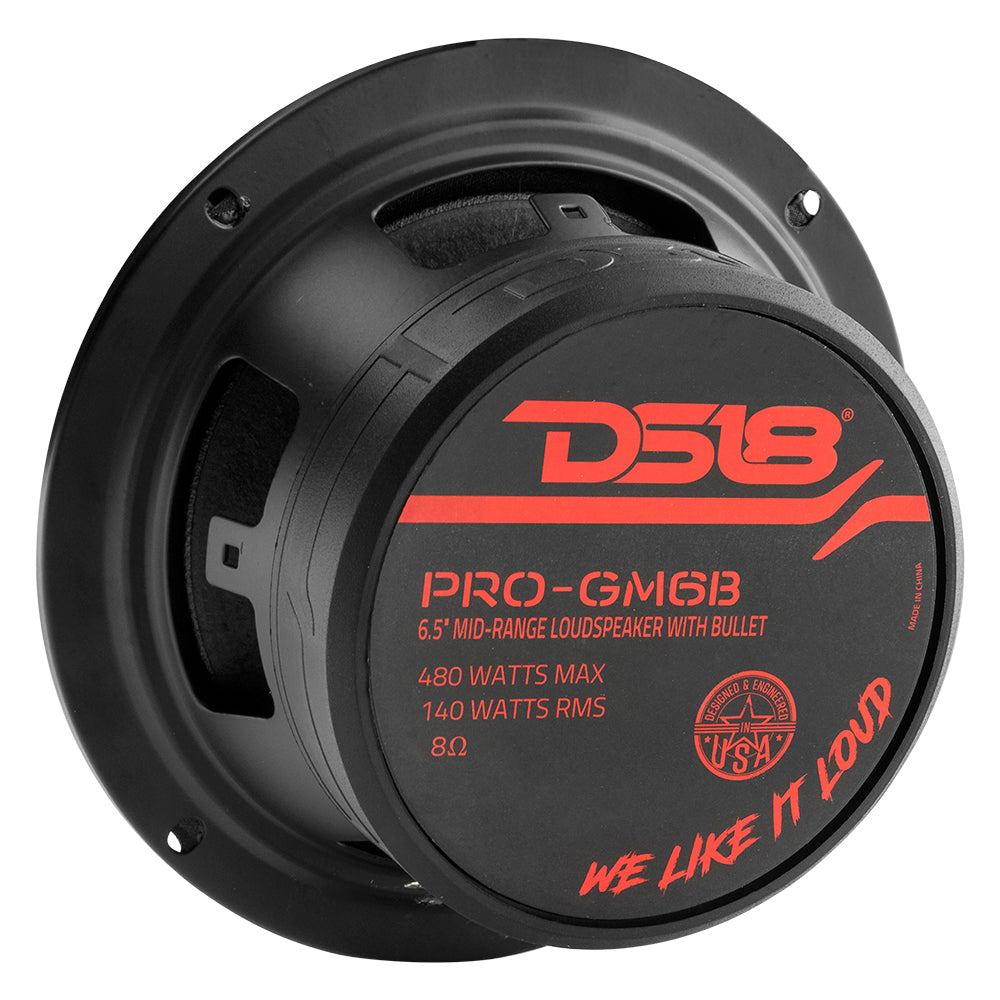 DS18 PRO-GM6B 6.5" Mid-Range Loudspeaker with Bullet 480 Watts 8-Ohm