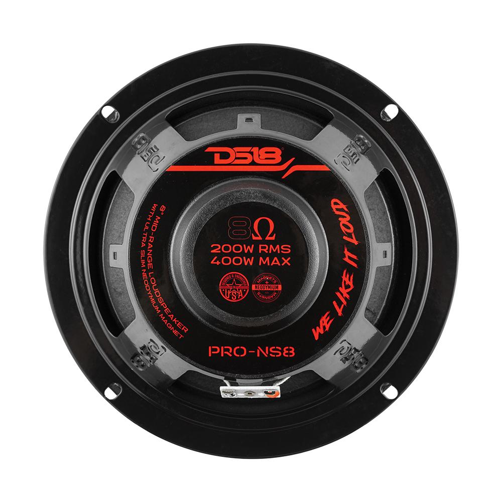 Shop online DS18 PRO 8" Shallow Neodymium Mid-Range Loudspeaker 8-Ohms Audio Midrange speakers