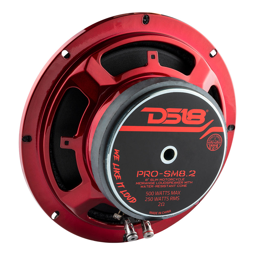 6.5'' Marine Speakers DS18 PRO-SM6.2 Schmaler Lautsprecher, 16,5 Cm, Mitteltöner, Roter DS18 PRO-SM6 2 Lautsprecher