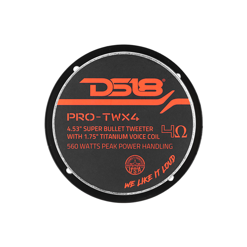 DS18 PRO-TWX4 4.5" Super Bullet Tweeter 560 Watts 1.75" Titanium 4-Ohm Vc