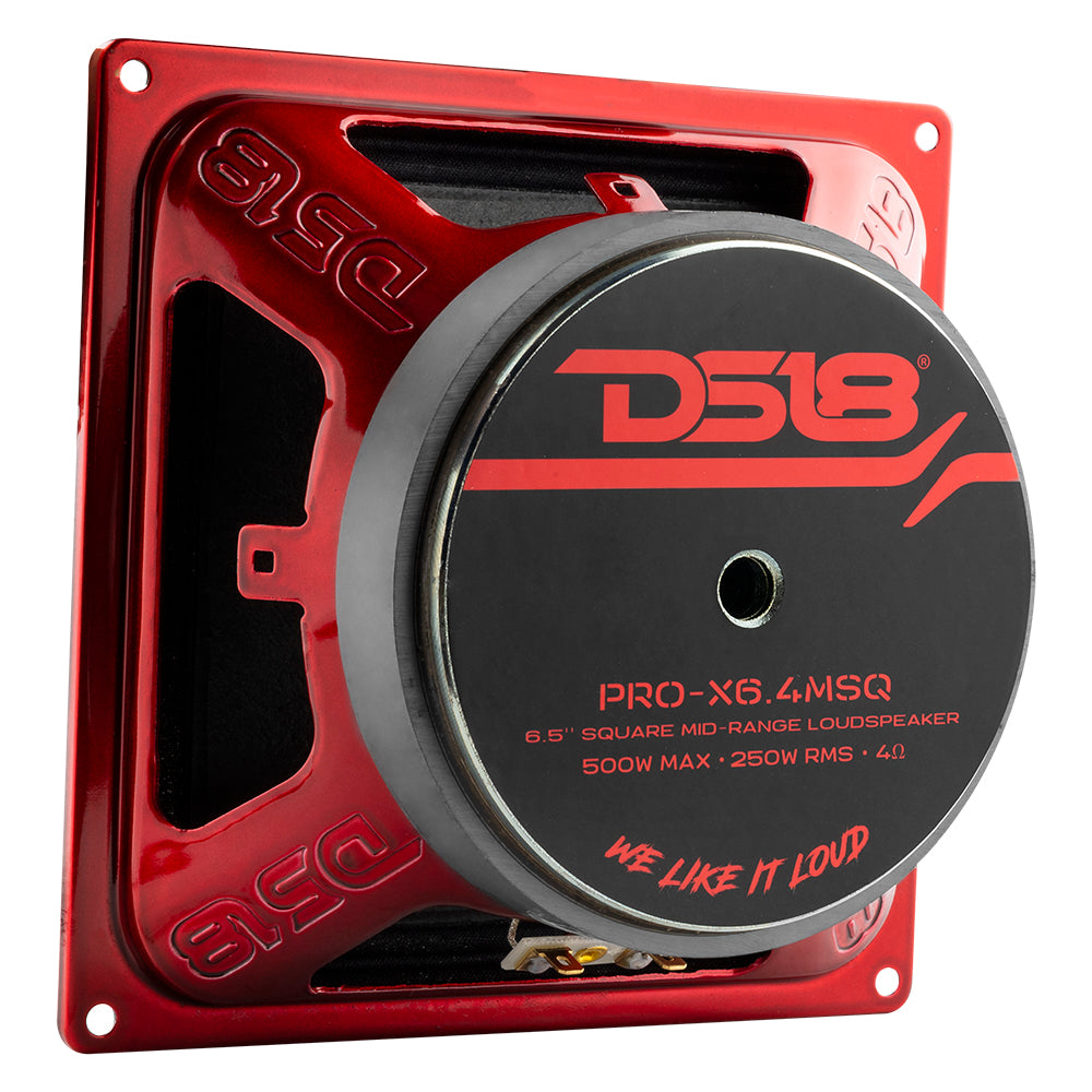 DS18 PRO-X6.4MSQ 6.5"x 6.5" Square Mid-Range Loudspeaker 500 Watts 4-Ohm