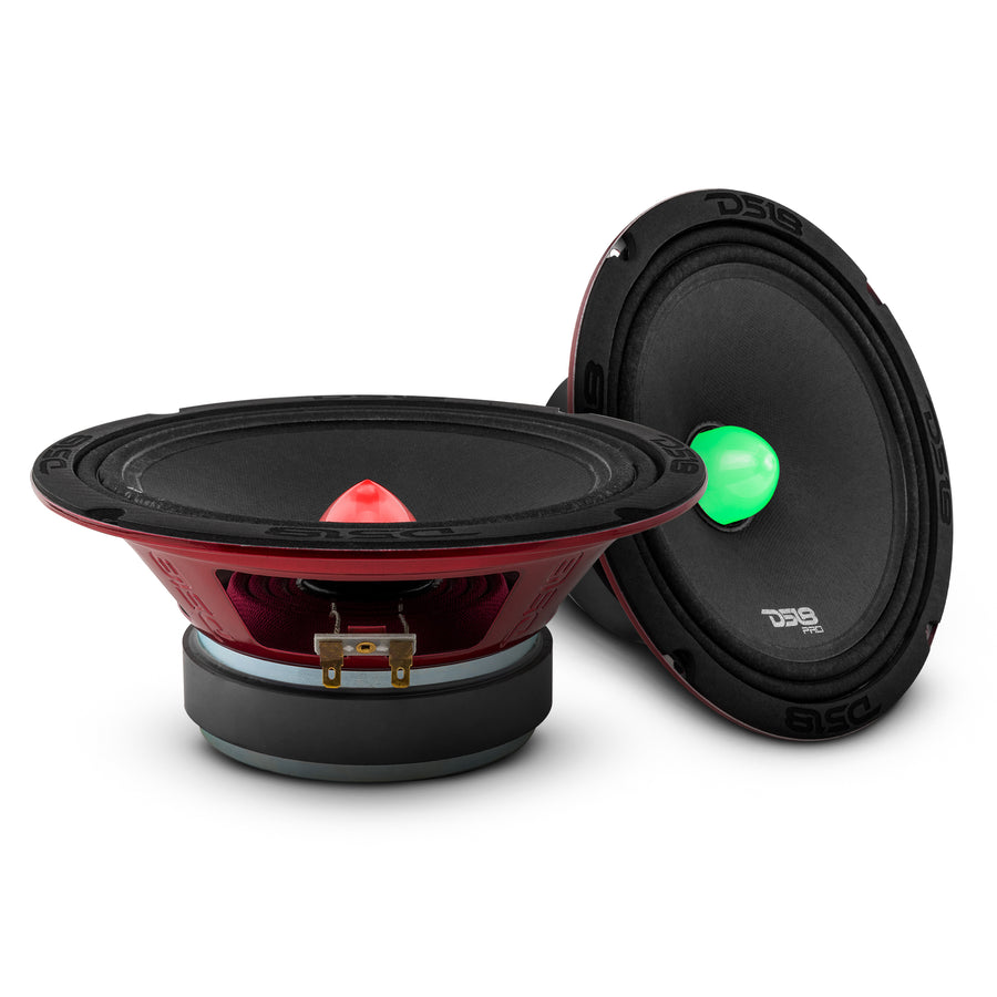 DS18 PRO-X6.4RGBCAP 6.5" Mid-Range Loudspeaker 500 Watts 4-Ohms Car Speaker With RGB LED Lights - Premium Quality Pro Audio Door Speakers For Car Or Truck Stereo Sound System - 2 Speakers