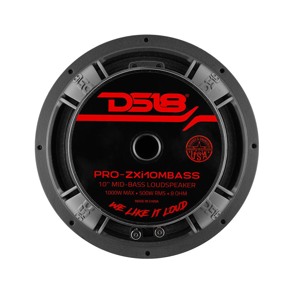 DS18 PRO-ZXI10MBASS 10" Mid-Bass Loudspeaker 1000 Watts 8-Ohms 
