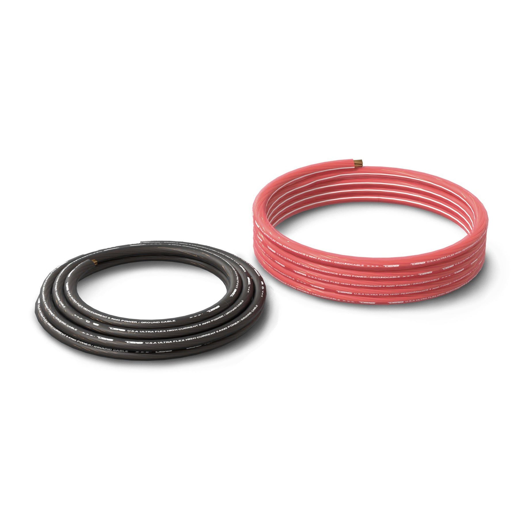 DS18 8-GA Ultra Flex OFC Ground Power Cable 5 Ft Black and 20 Ft Red Kit
