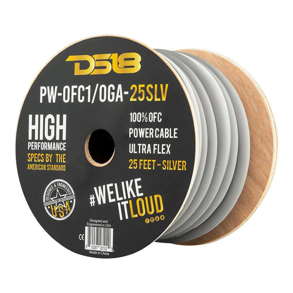 DS18 PW-OFC1/0GA-25 1/0-GA Ultra Flex 100% OFC Ground, Power Cable, 25 Feet