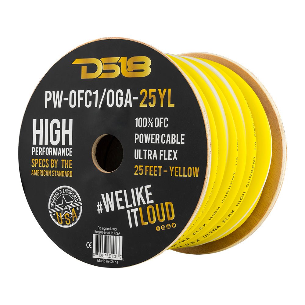 Xscorpion 1/0 AWG Blue OFC Power Wire 25ft | 100% Copper Marine Grade Cable